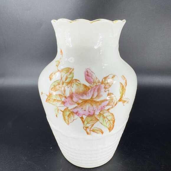 Antique Imperial Porcelain Warranted Vase Vessel Painted Flower Pattern Vintage - Picture 12 of 14